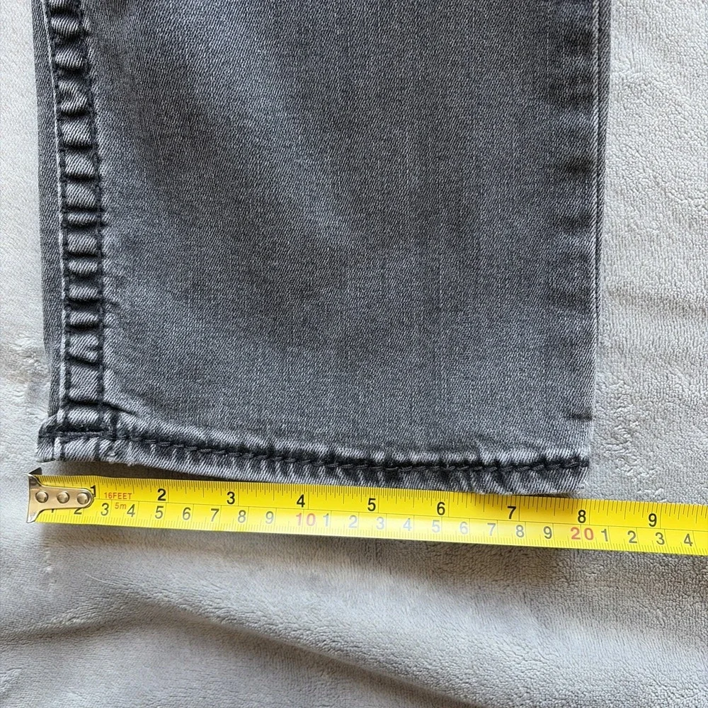 True Religion Jeans Mens 38x33 Black Flap Pocket Relaxed Straight Paint Splatter